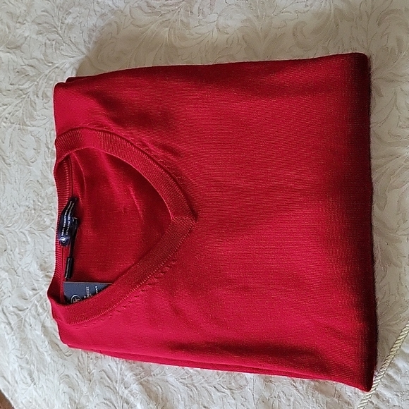 Hart Schaffner Marx Extra Fine Merino Wool Sweater Big Man Tall Red 3XT 3XB NWT - Picture 16 of 16